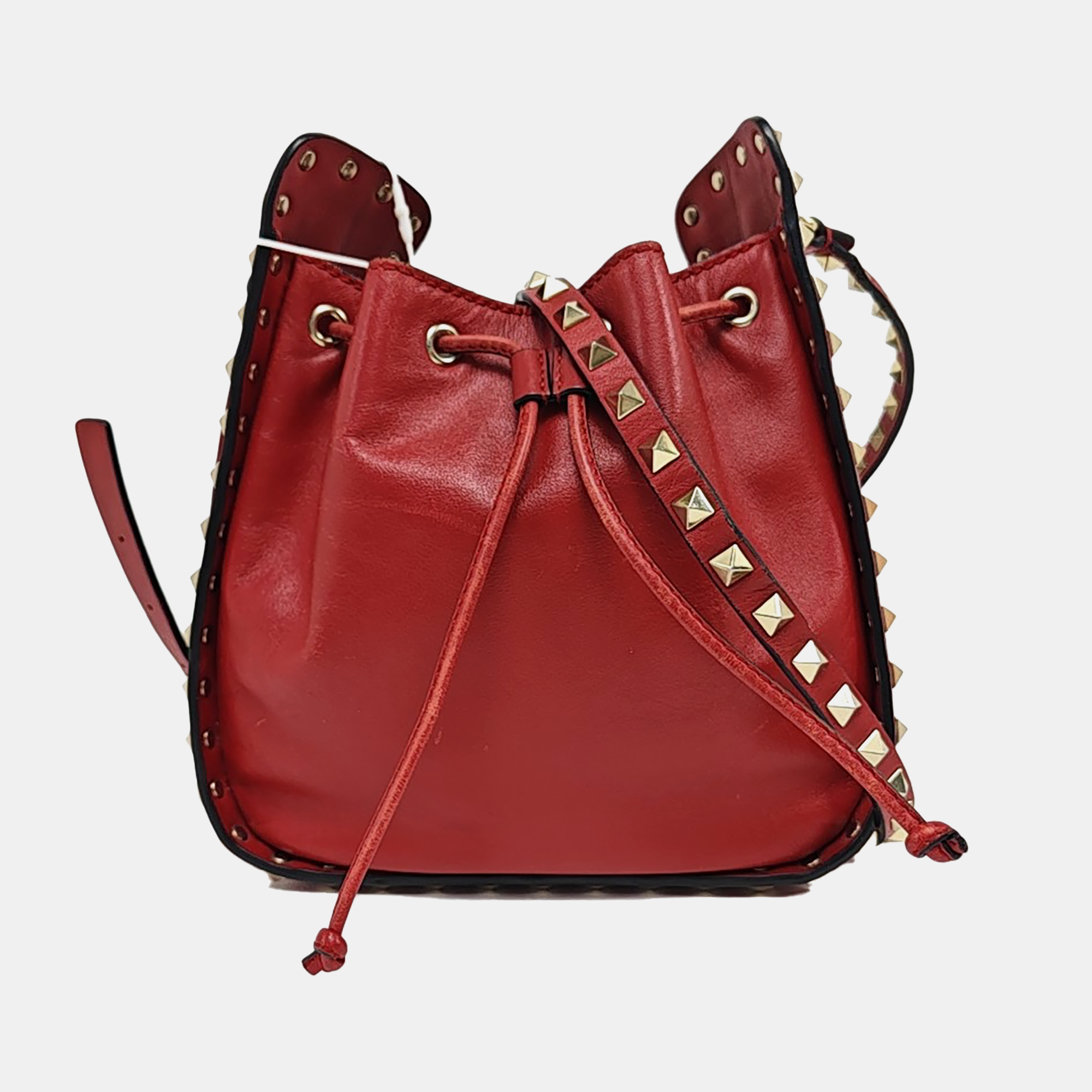 Rockstud Small Calfskin Red
