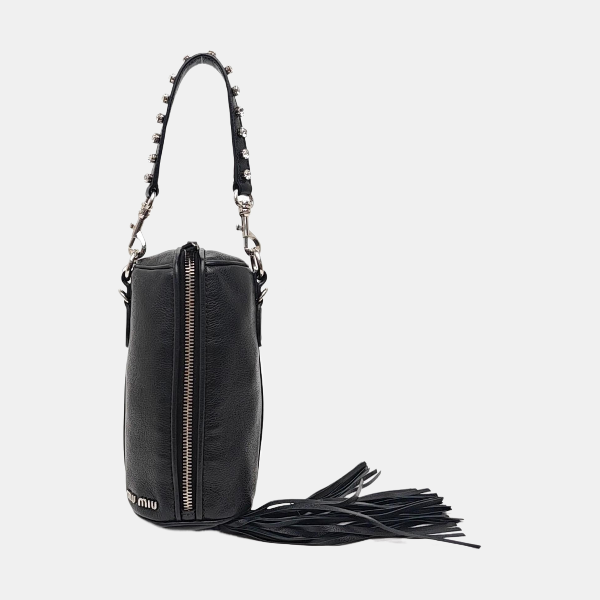 Calfskin Top Handle Bag Black