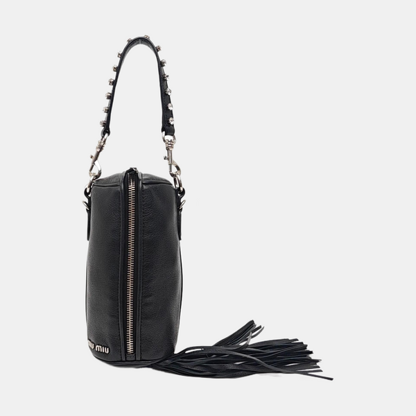 Calfskin Top Handle Bag Black