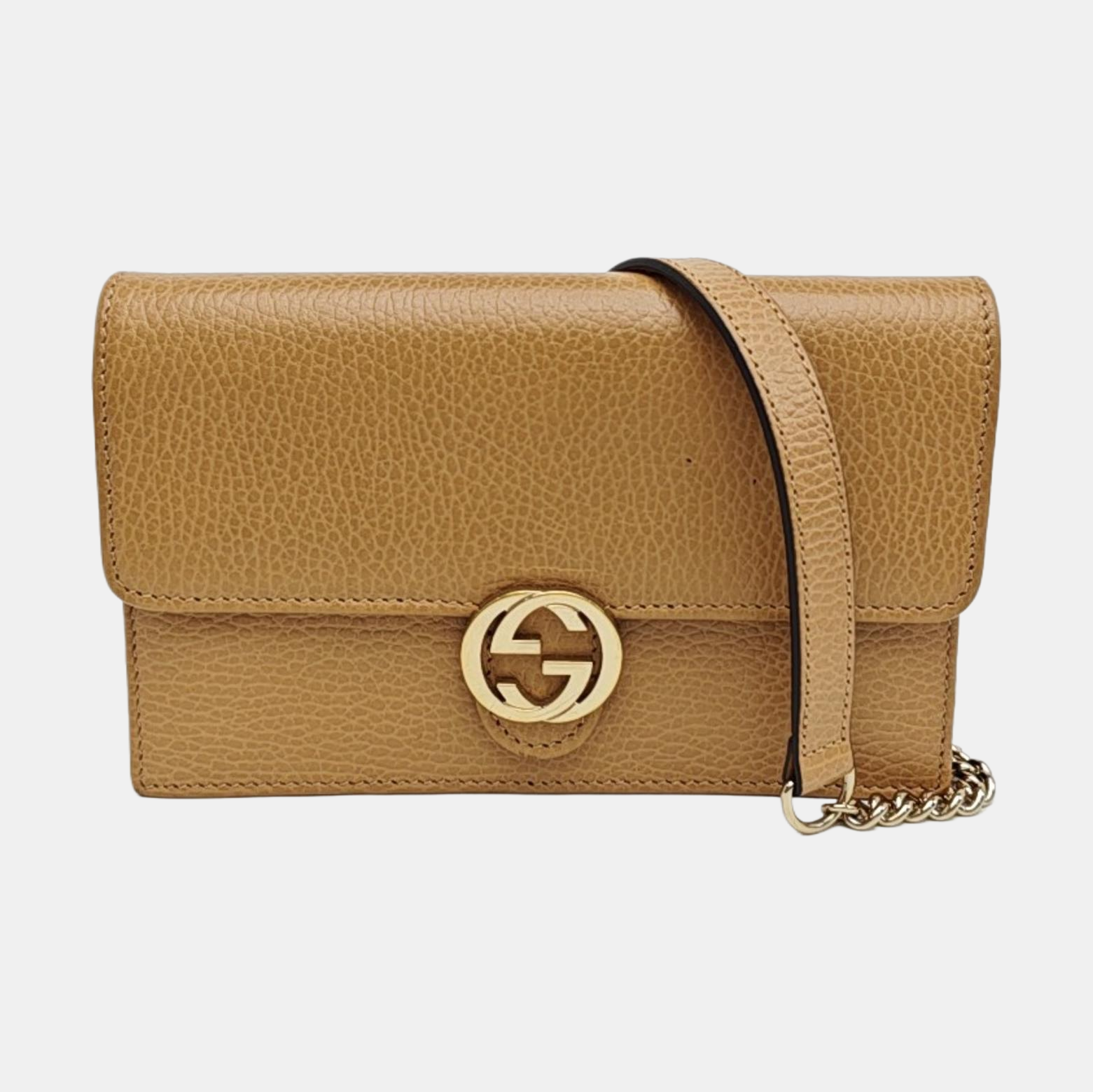 Interlocking G Small Calfskin Beige