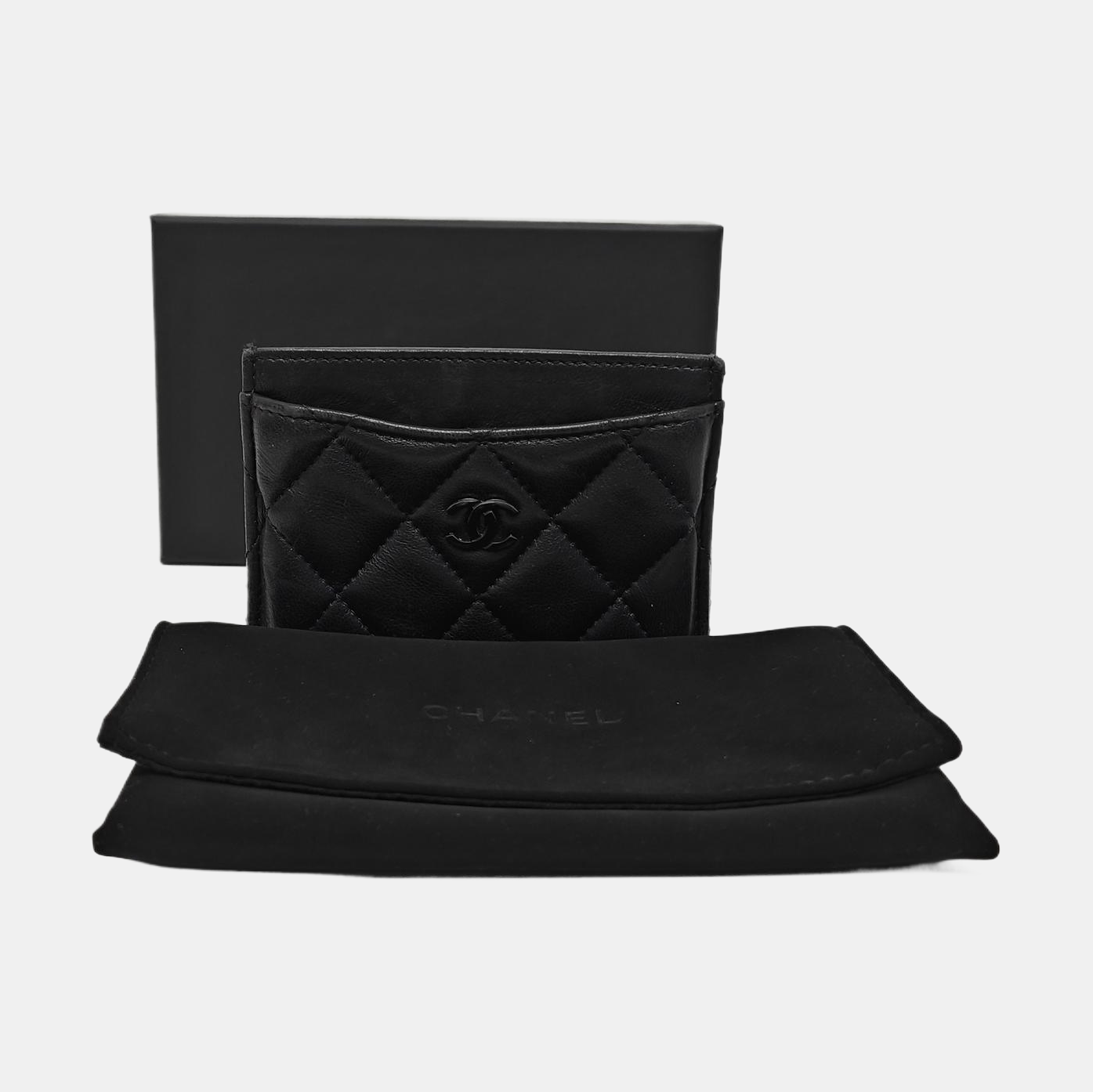 CLASSIC FLAP Quilted Lambskin Black Card Holder
