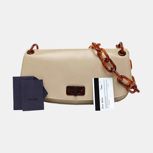 Calfskin Shoulder Bag Beige