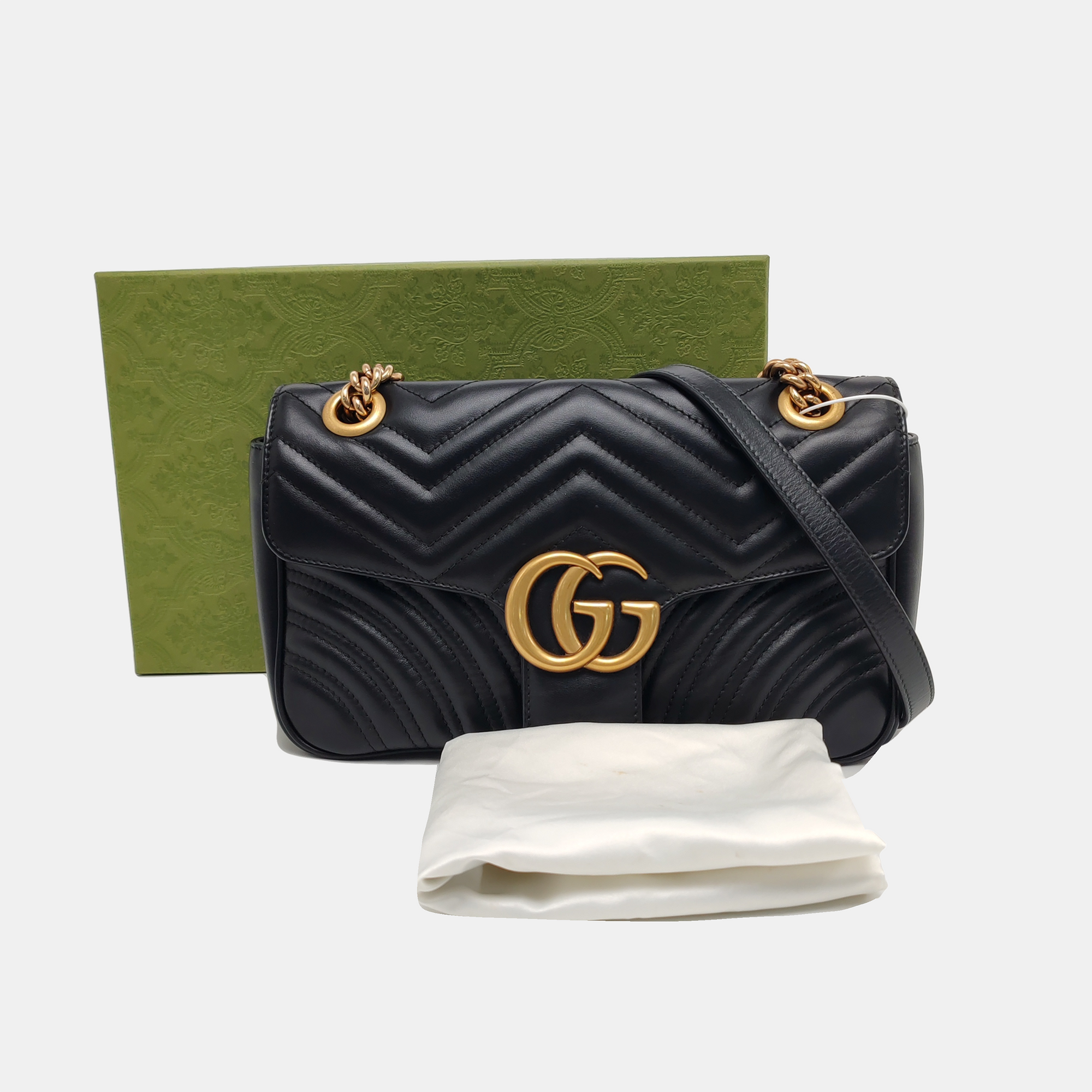 GG Marmont Medium Quilted Calfskin Black