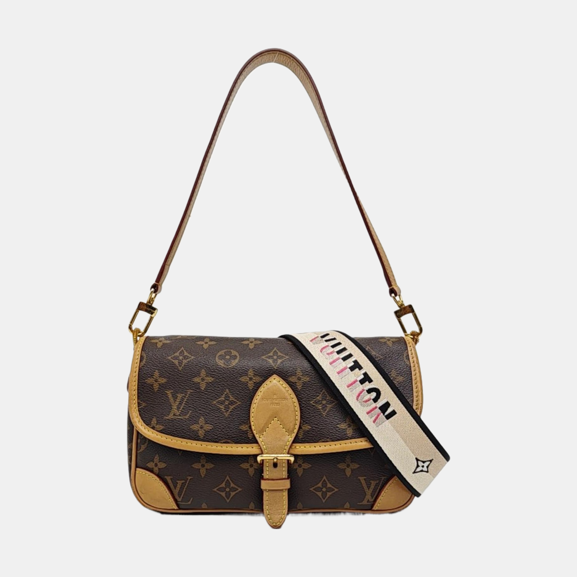 DIANE Monogram Coated Canvas Brown