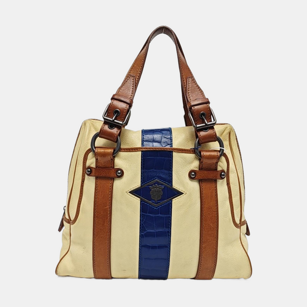 Calfskin Top Handle Bag Beige