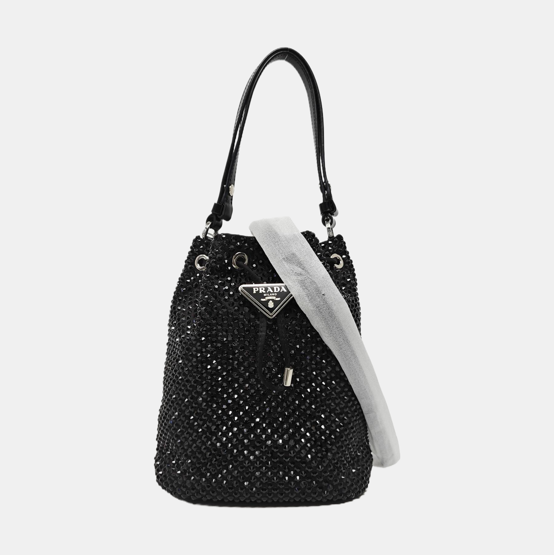 Lab-Grown Diamond Bucket Bag Black