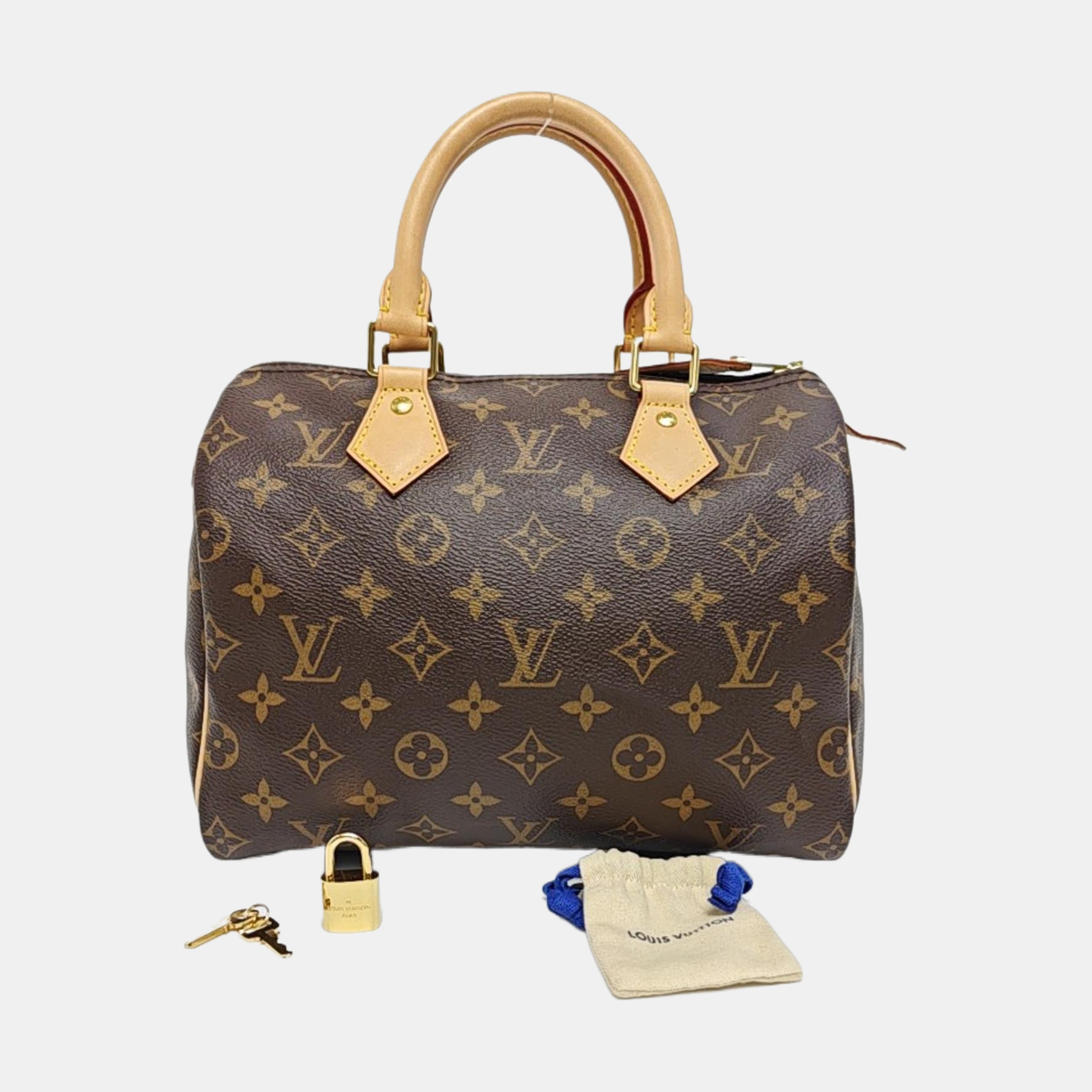 SPEEDY 25 Monogram Coated Canvas Brown