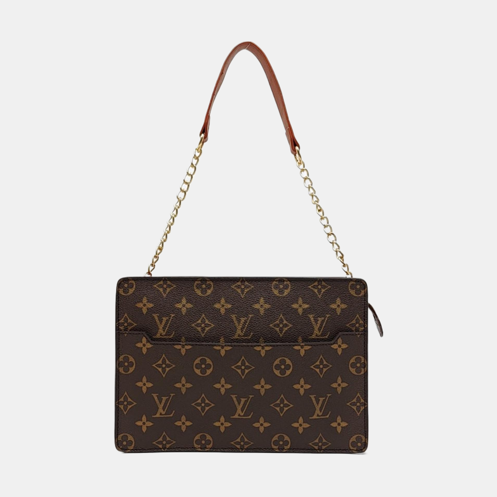 Monogram Coated Canvas Top Handle Bag Brown