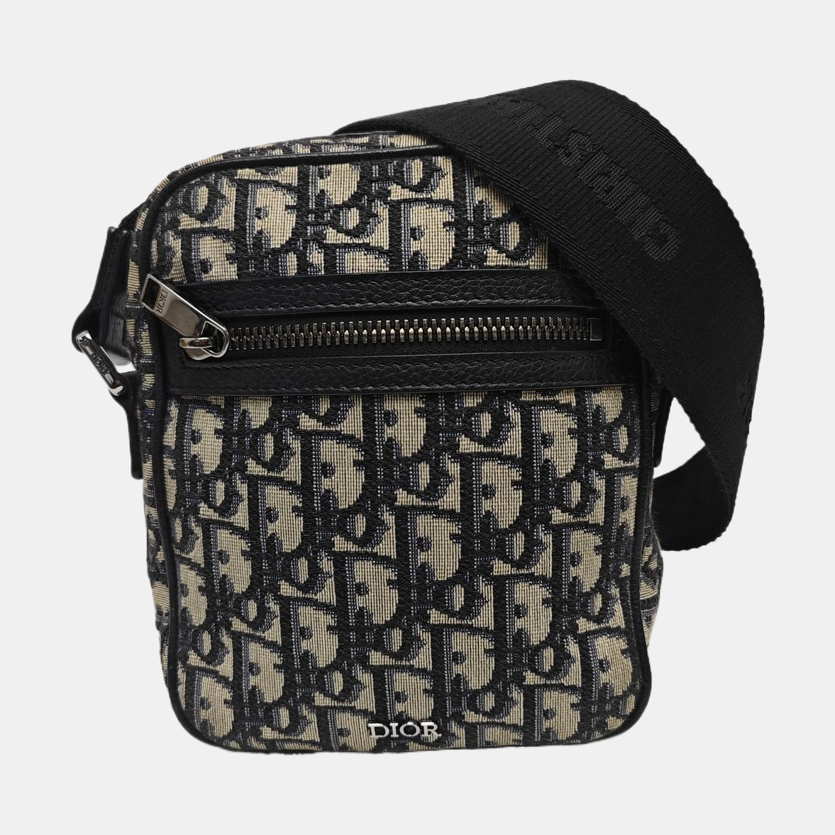Oblique Fabric Shoulder Bag Beige