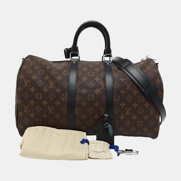 KEEPALL 45 Monogram Coated Canvas Brown