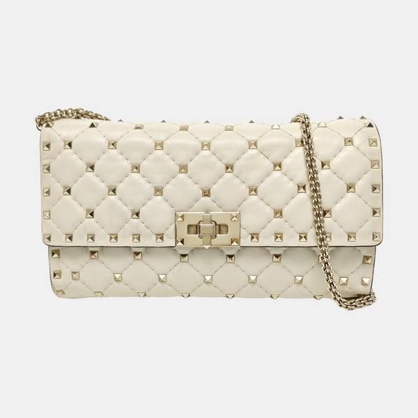 Spike Up Quilted Lambskin White