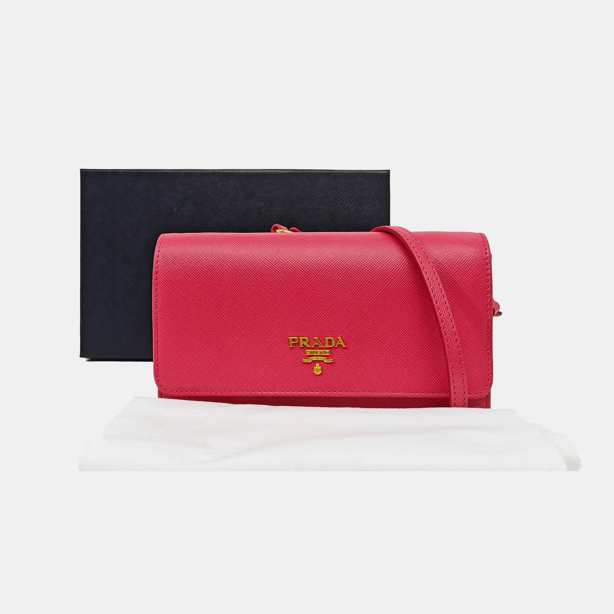 Saffiano Calfskin Shoulder Bag Pink