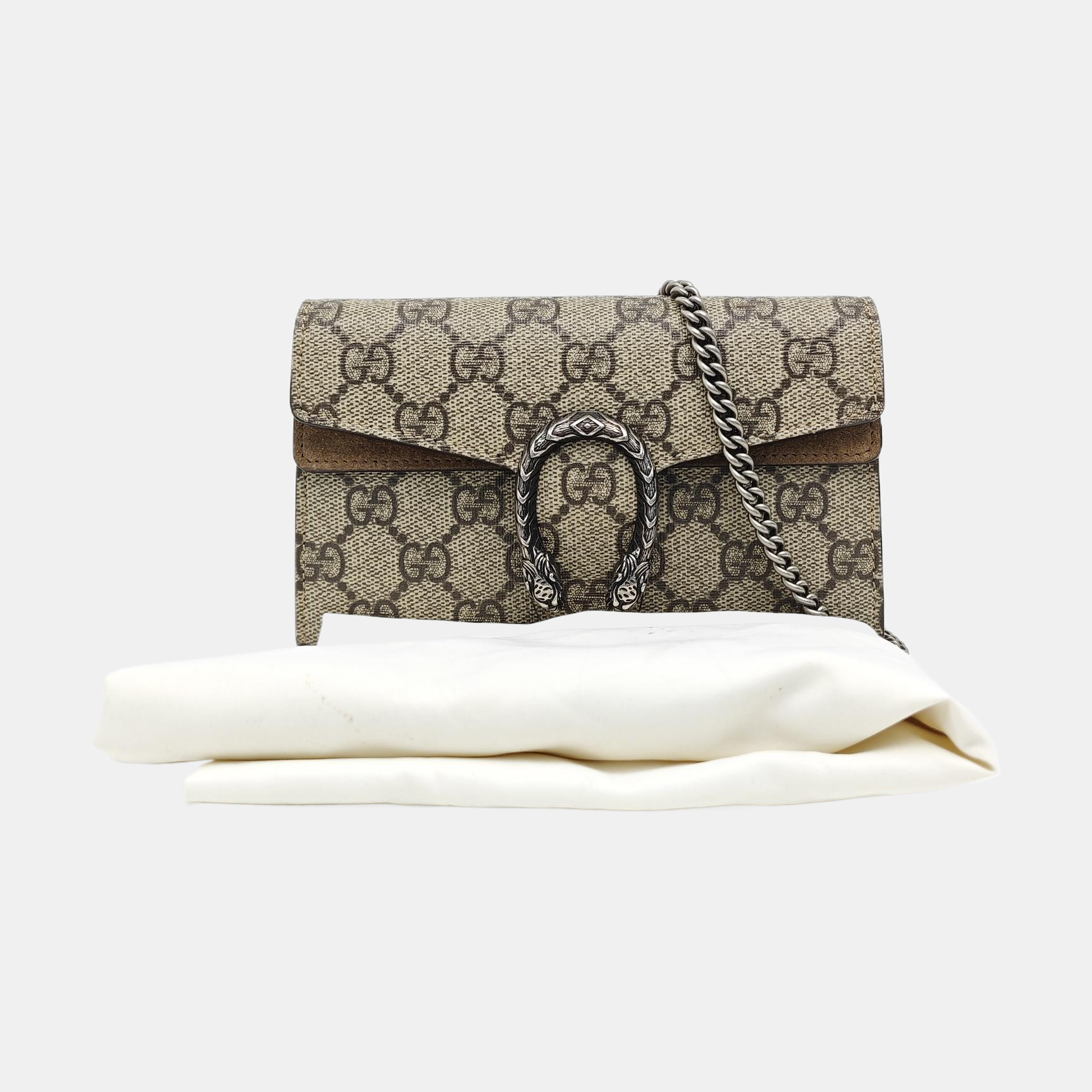 Dionysus Super Mini Monogram Coated Canvas Beige