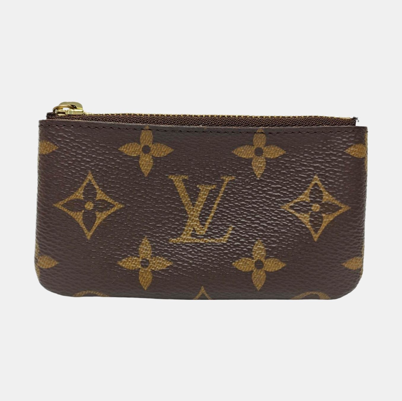 Monogram Coated Canvas Clutch Brown