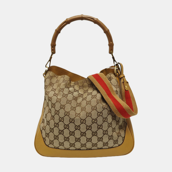 Monogram Canvas Shoulder Bag Brown