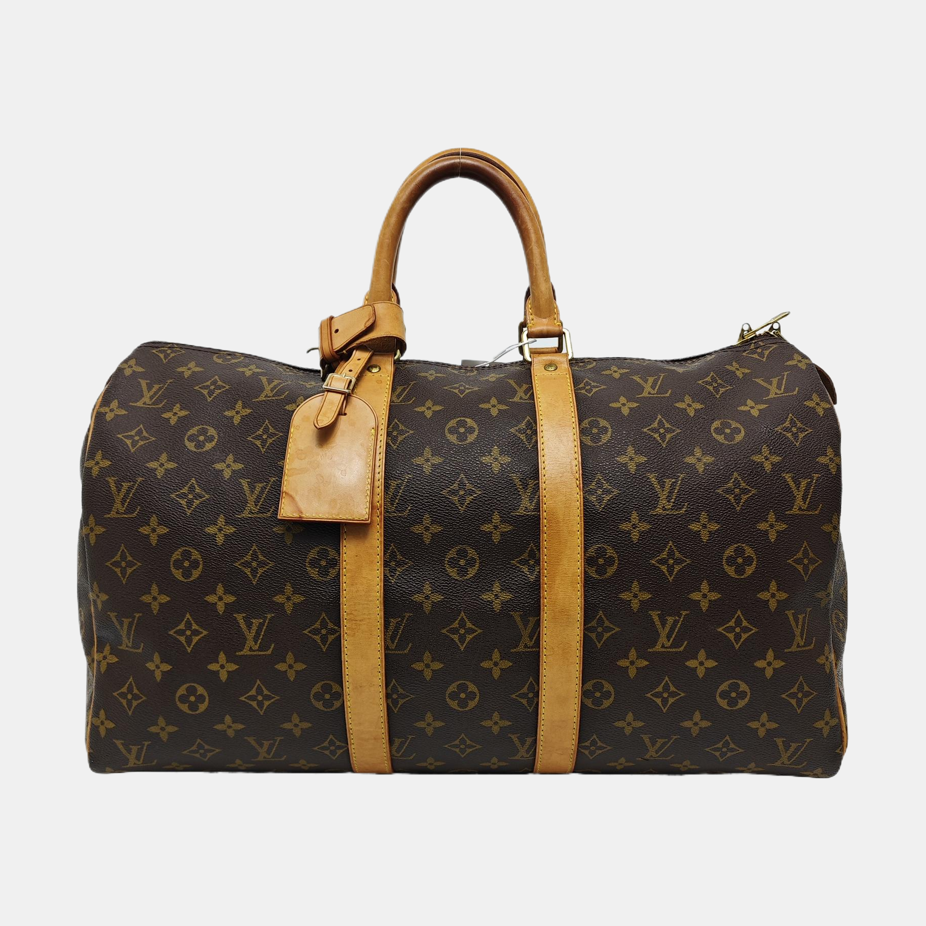 KEEPALL 45 Monogram Coated Canvas Brown