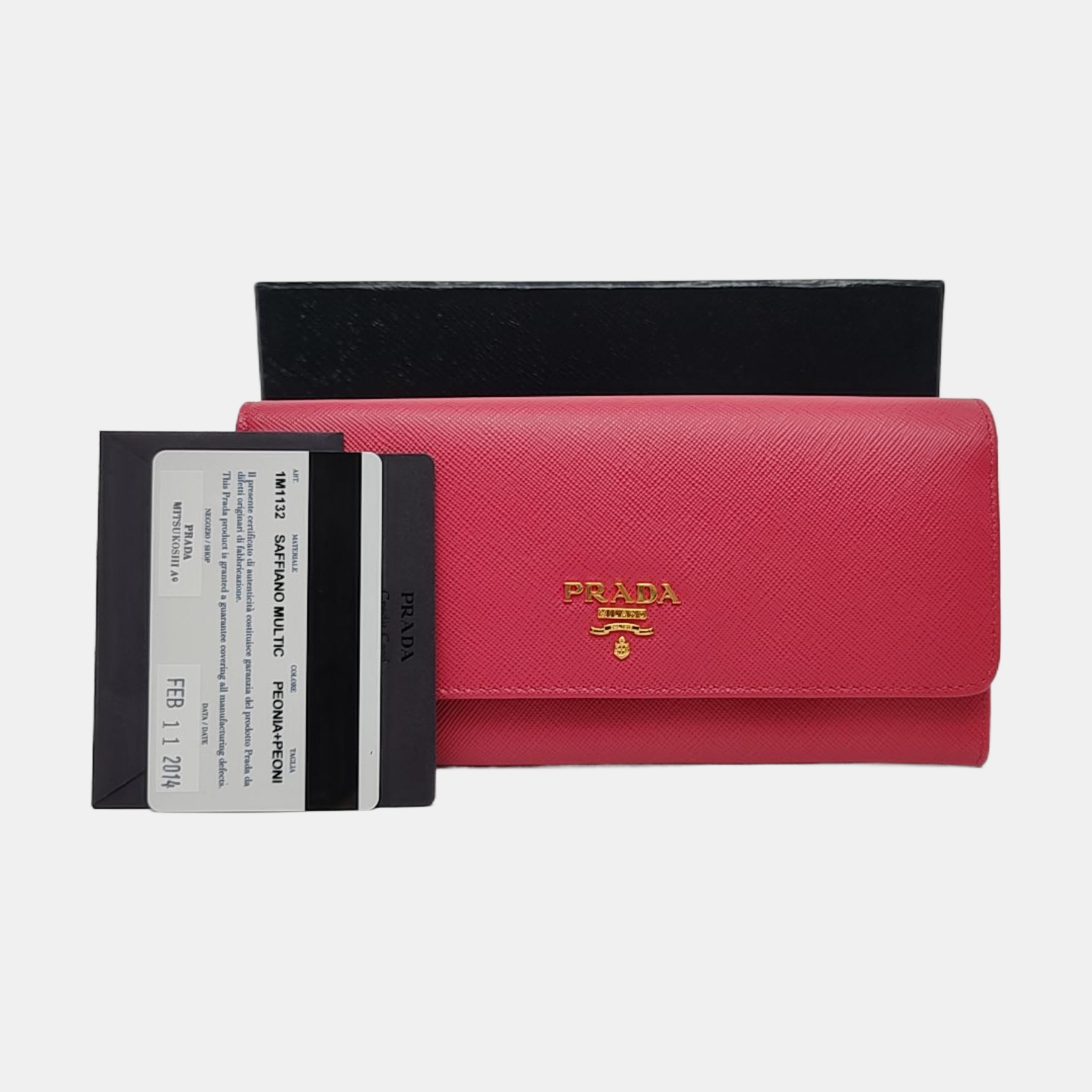 Fold Wallet Saffiano Calfskin Red Wallet