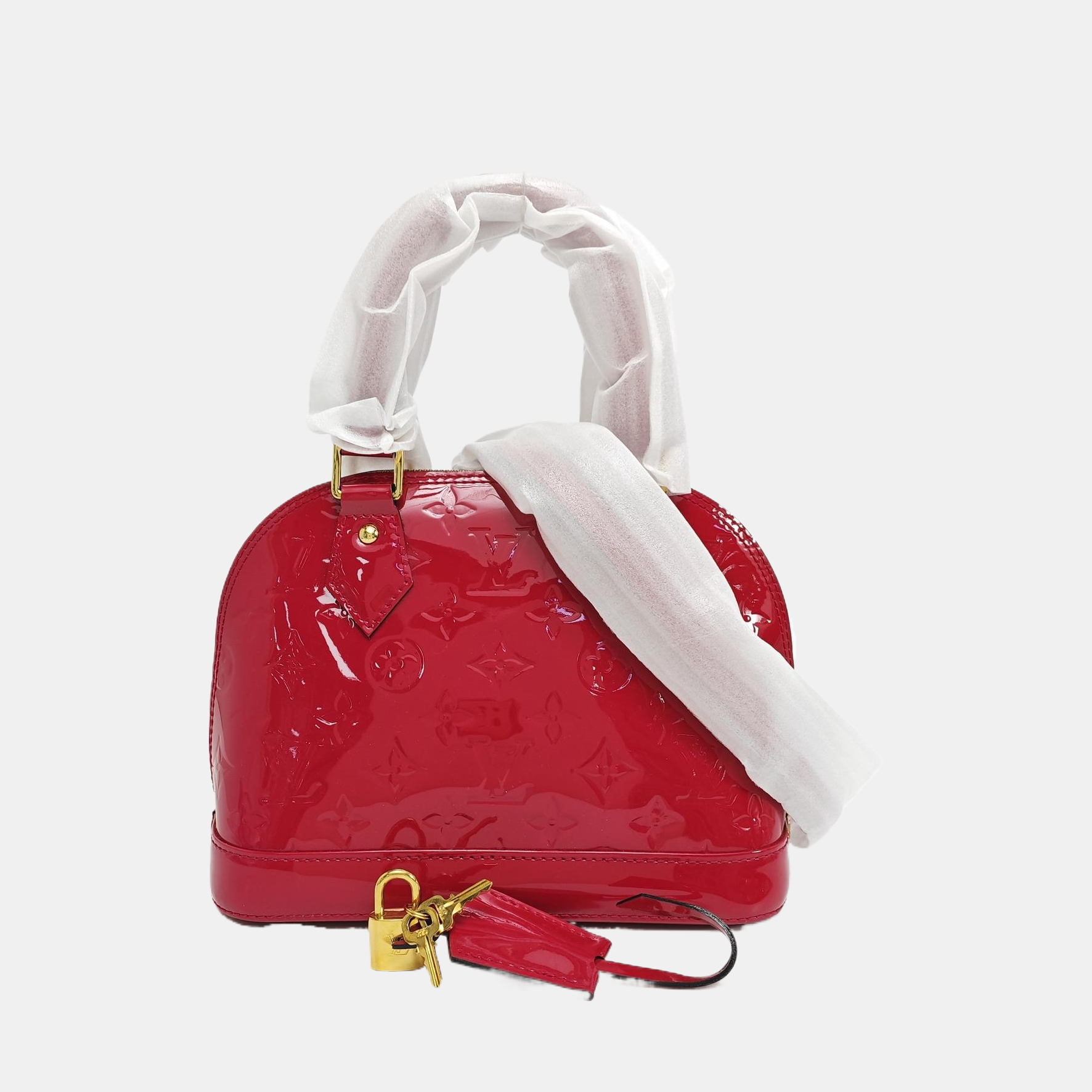 ALMA BB Monogram Patent Leather Red