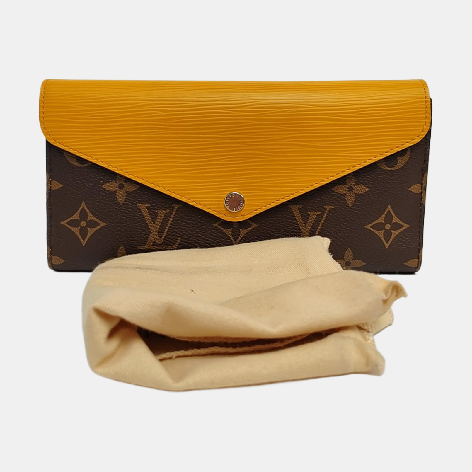 MARIE LOU Monogram Coated Canvas Brown Wallet