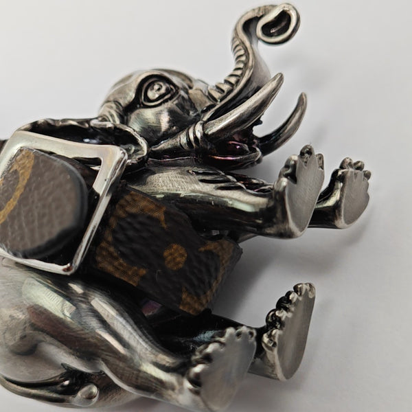 Metal Bag Charm Gray