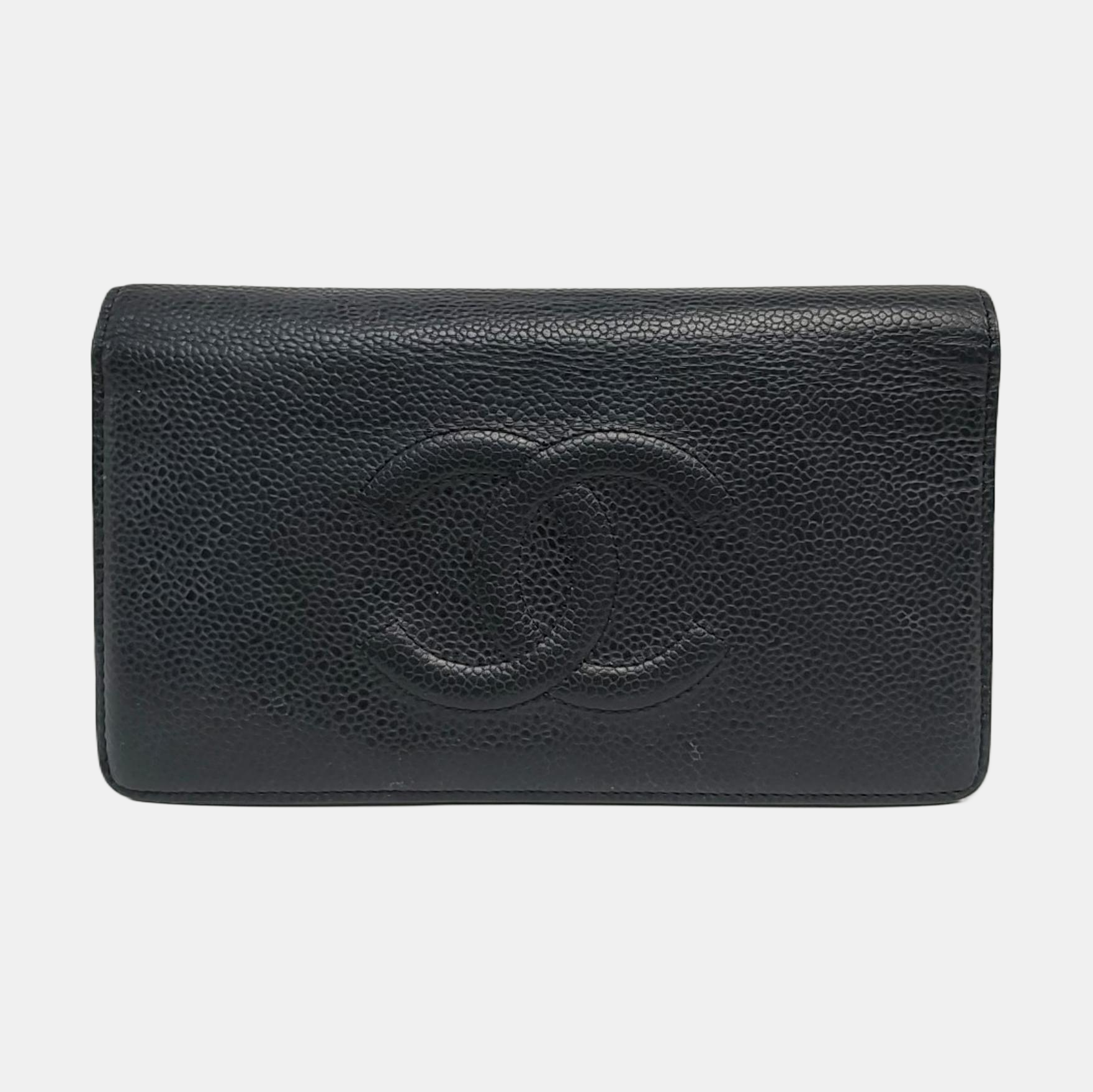 Grained Calfskin Wallet Black