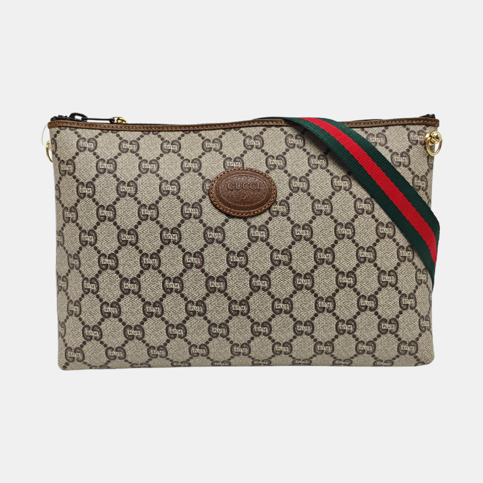 Monogram Coated Canvas Clutch Beige