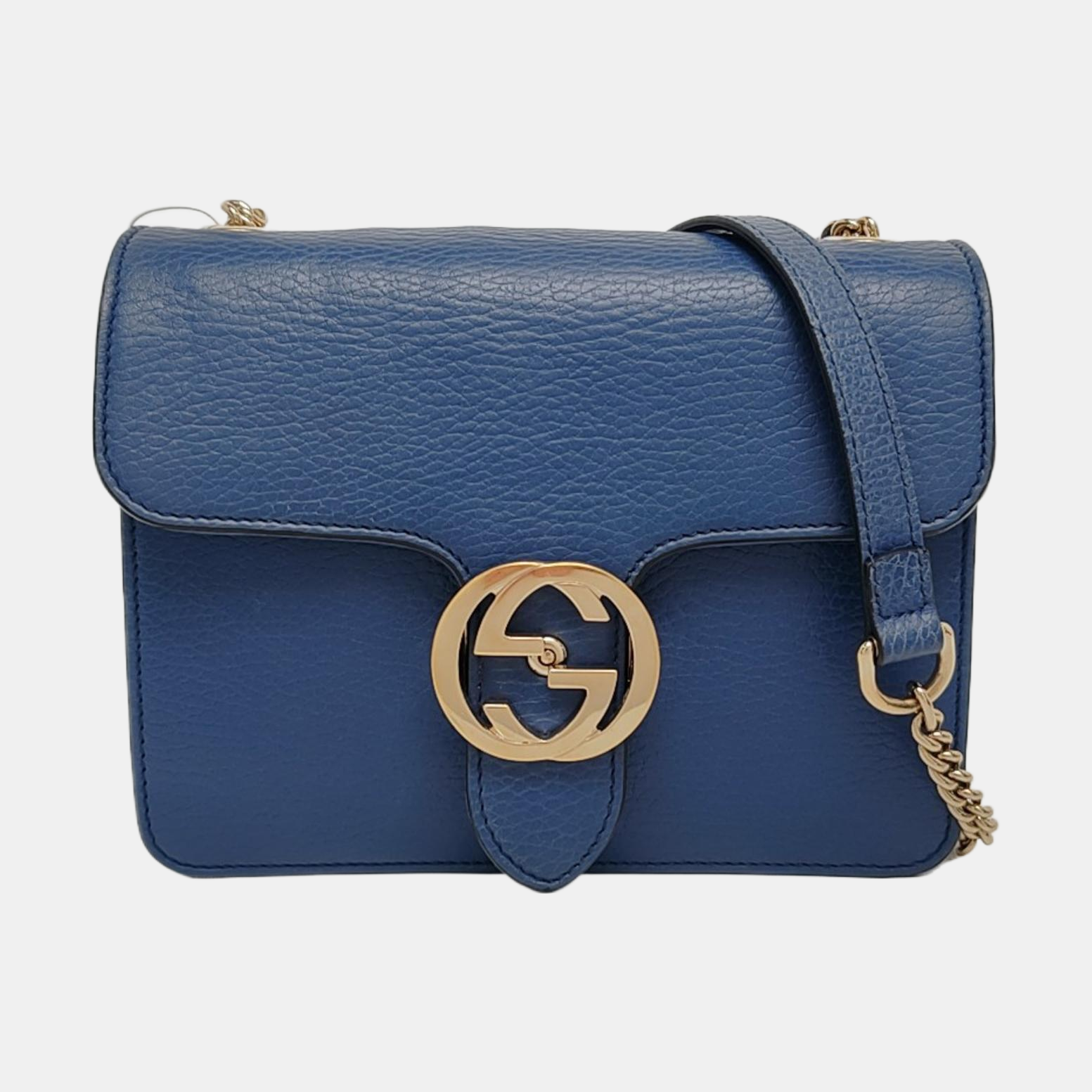 Interlocking G Small Calfskin Blue