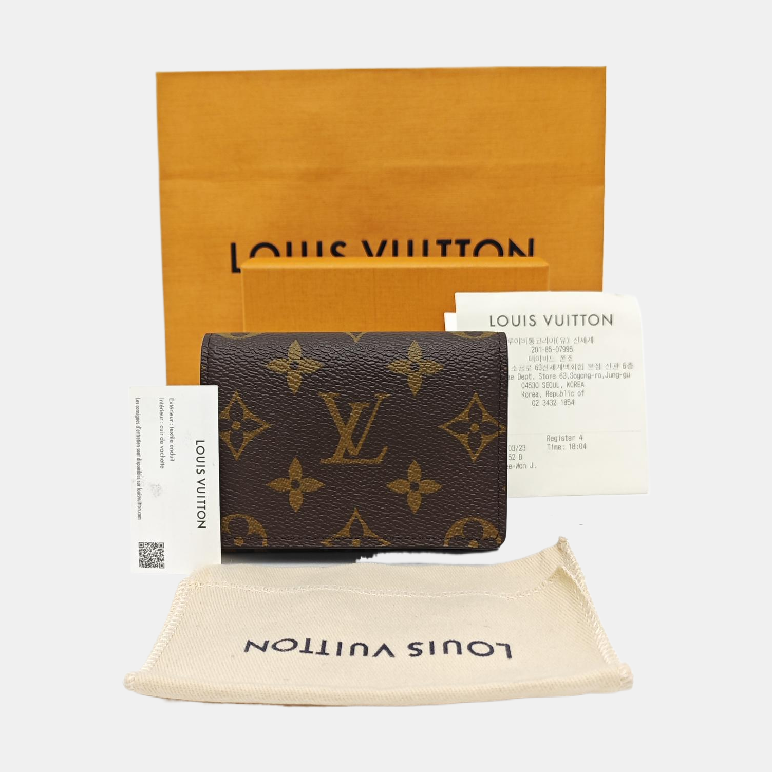 ENVELOPPE Monogram Coated Canvas Brown Card Holder
