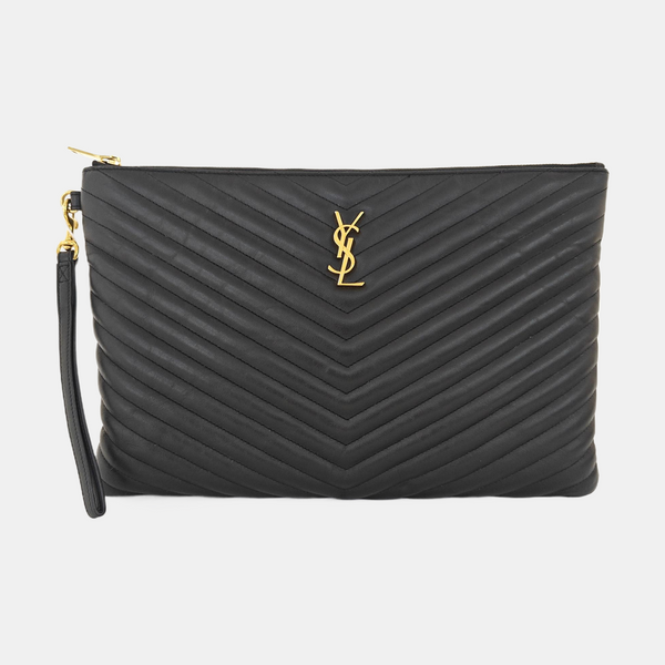 MONOGRAM Chevron Calfskin Black