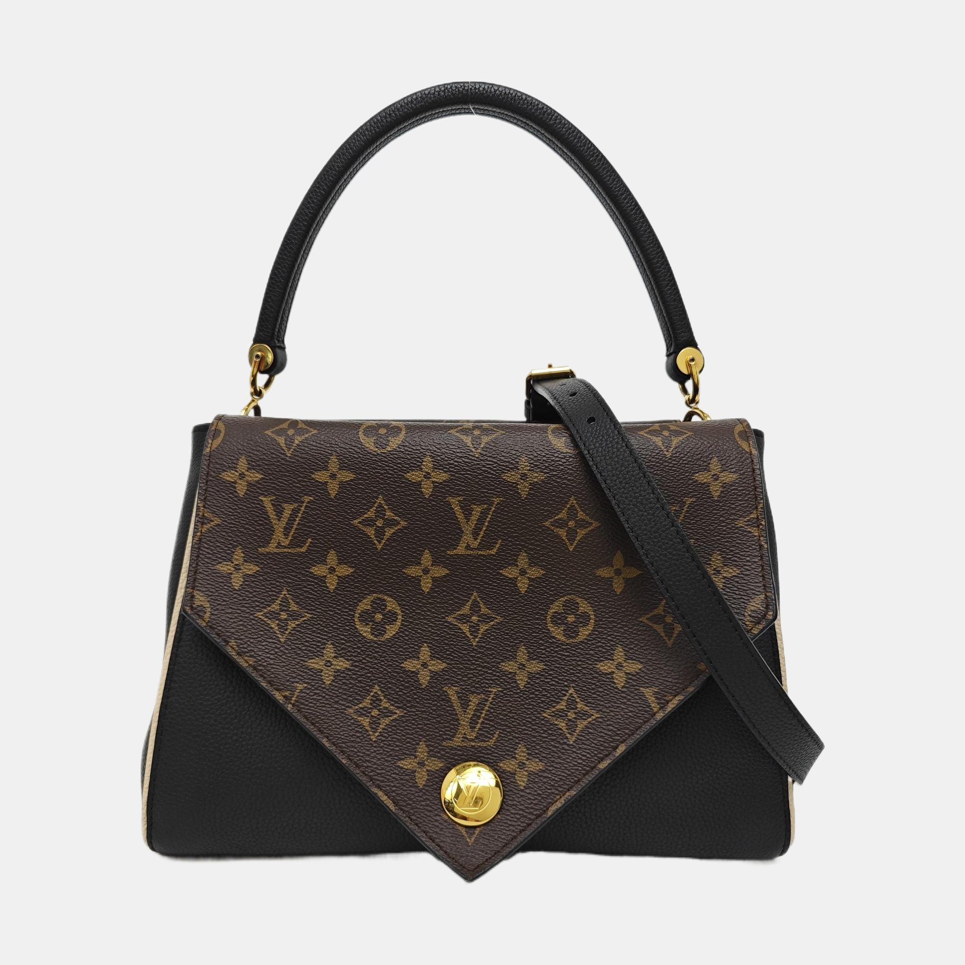 DOUBLE V Monogram Calfskin Black