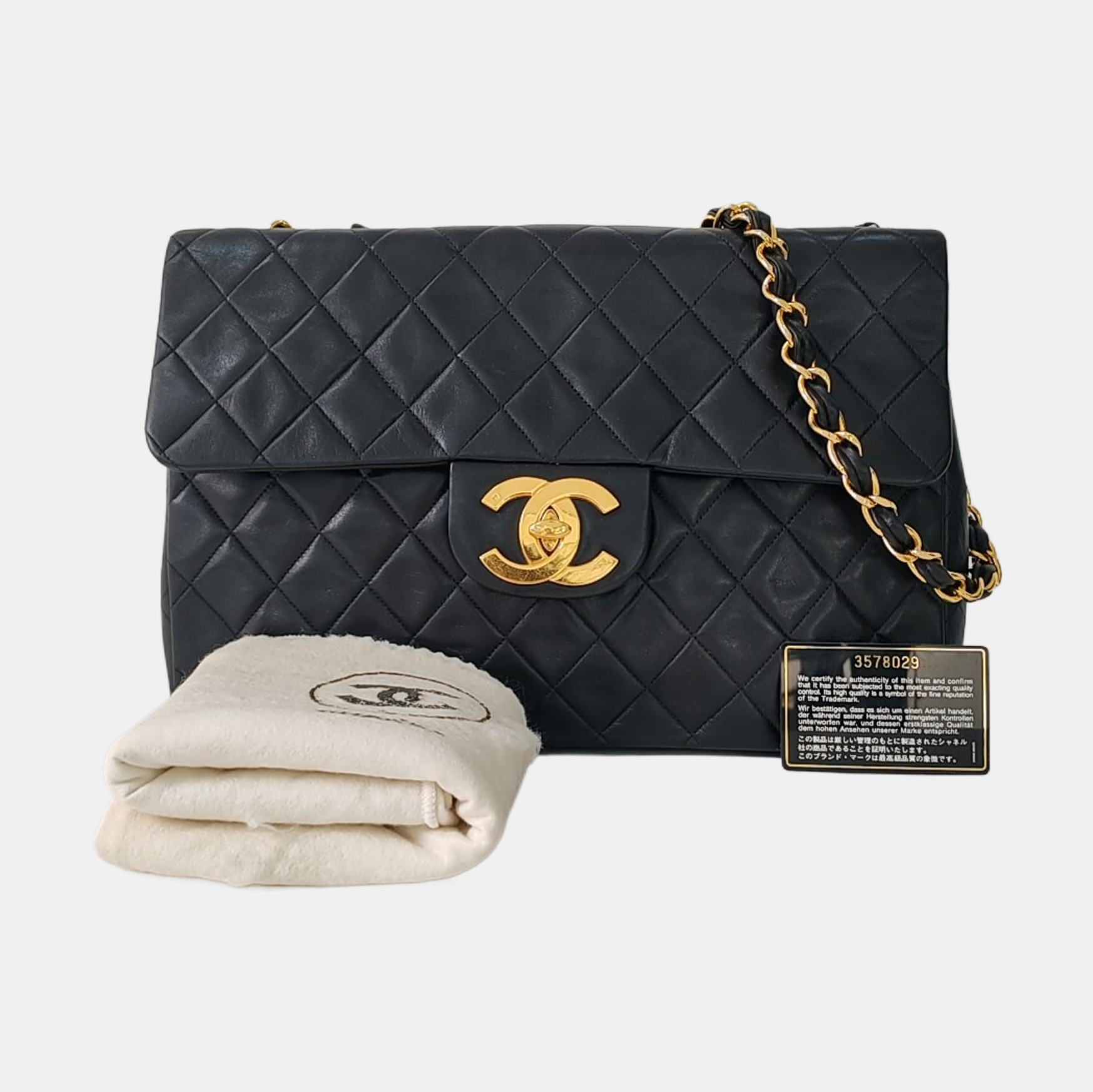 Maxi Quilted Calfskin Black