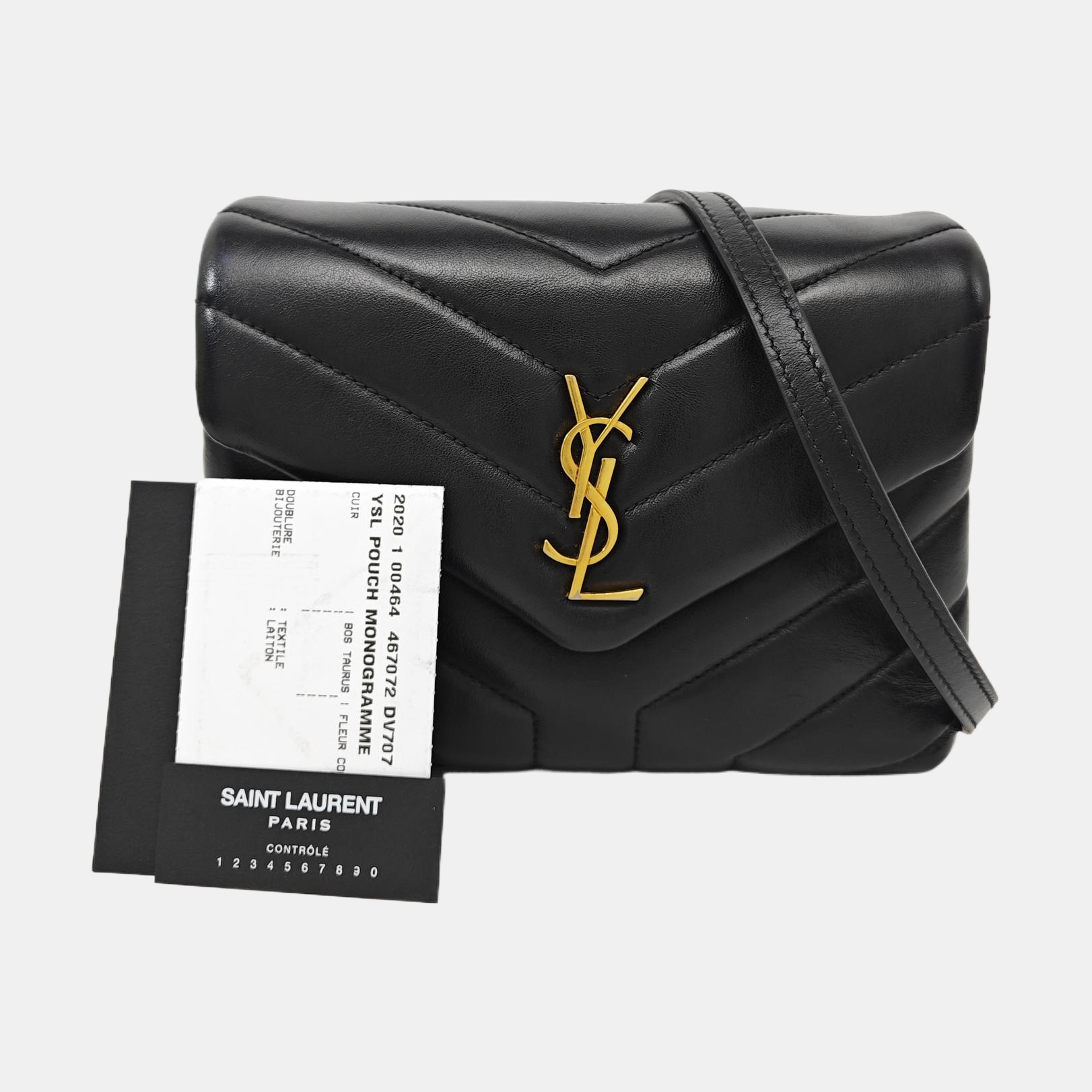 LOULOU Extra Small Chevron Calfskin Black