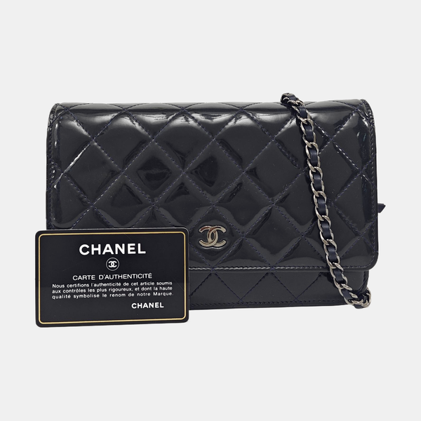 WOC Quilted Patent Leather Blue