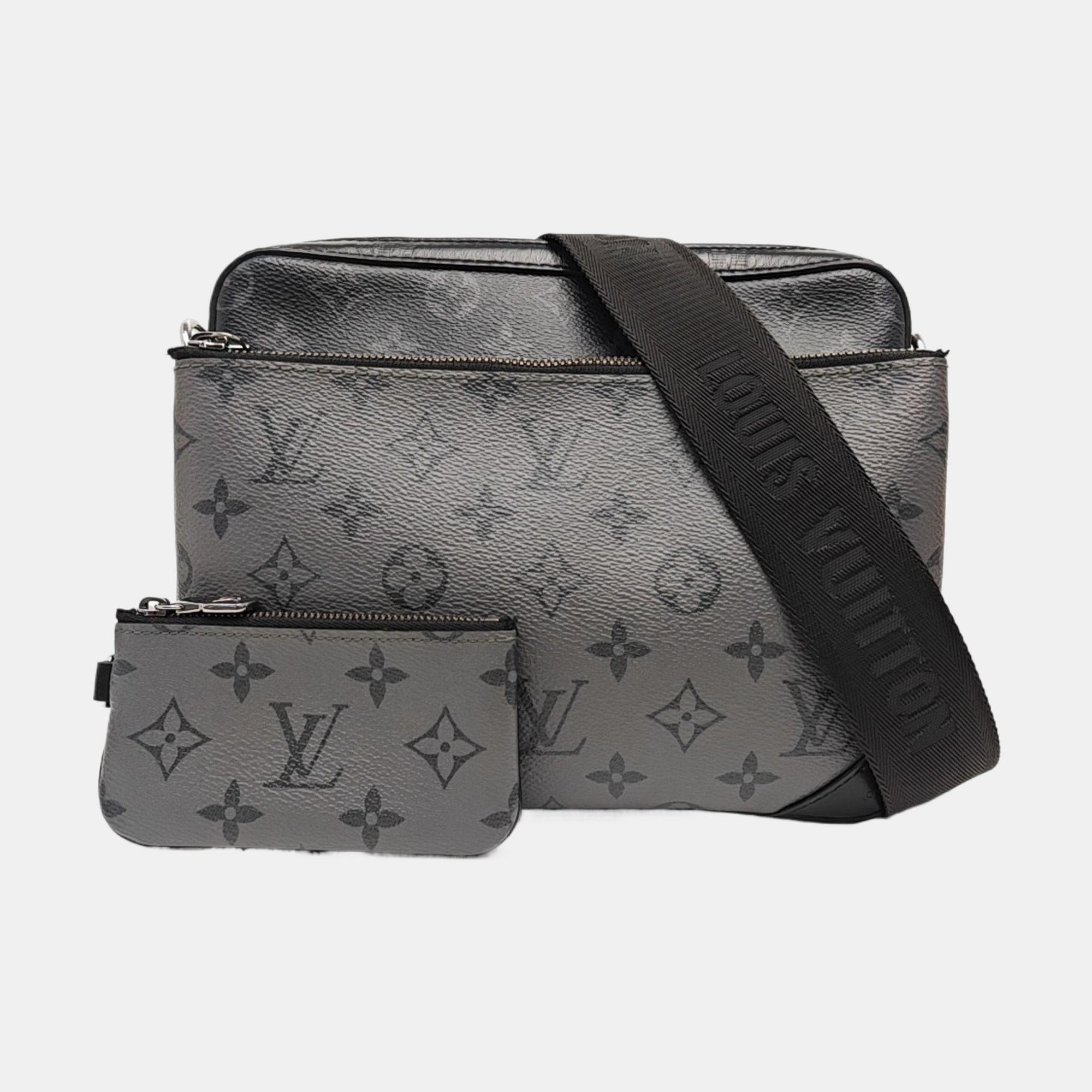 TRIO Monogram Coated Canvas Gray