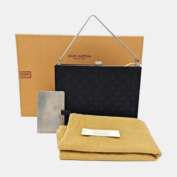Monogram Fabric Top Handle Bag Black