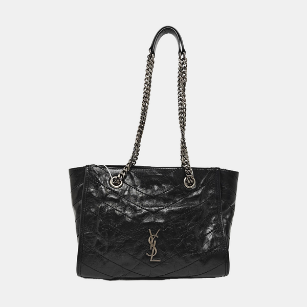 NIKI Small Chevron Calfskin Black