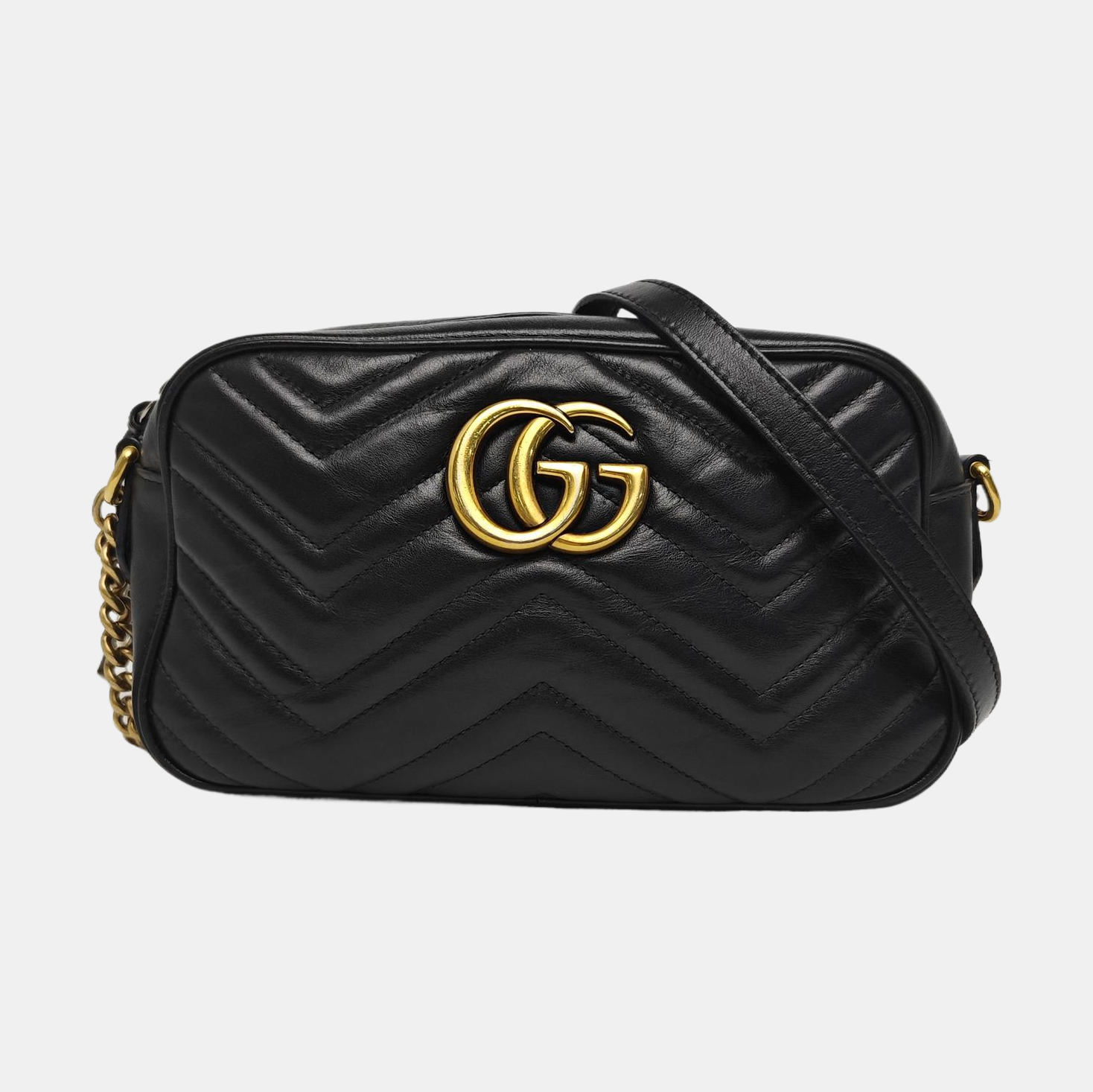 GG Marmont Small Quilted Calfskin Black
