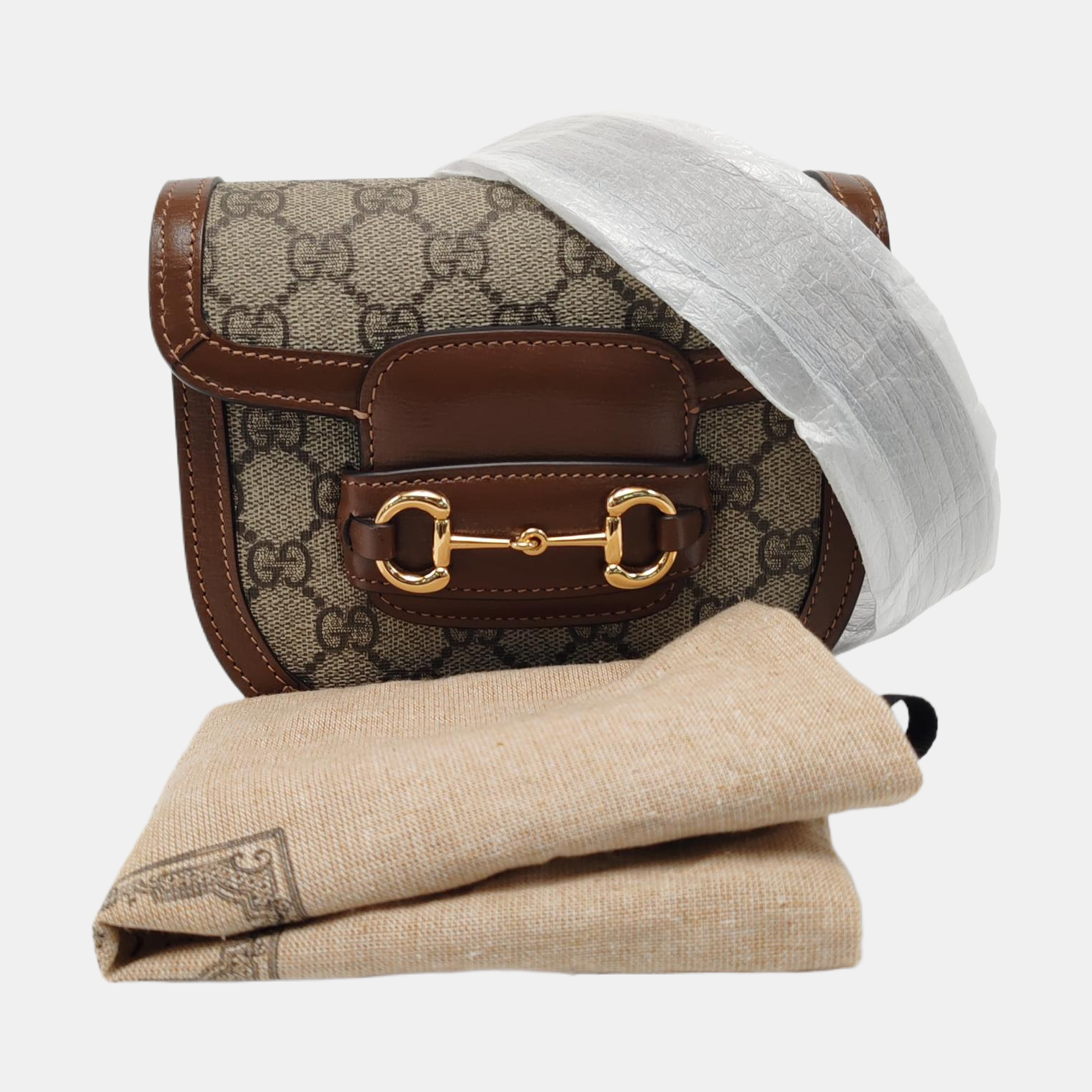 Authenticated pre-owned  Horsebit 1955 Monogram Coated Canvas Brown - Belt Bag at Looply