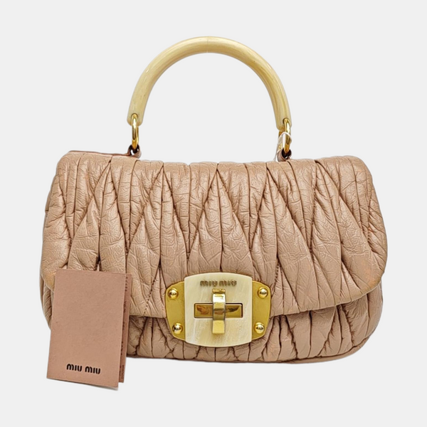 Patent Leather Top Handle Bag Pink