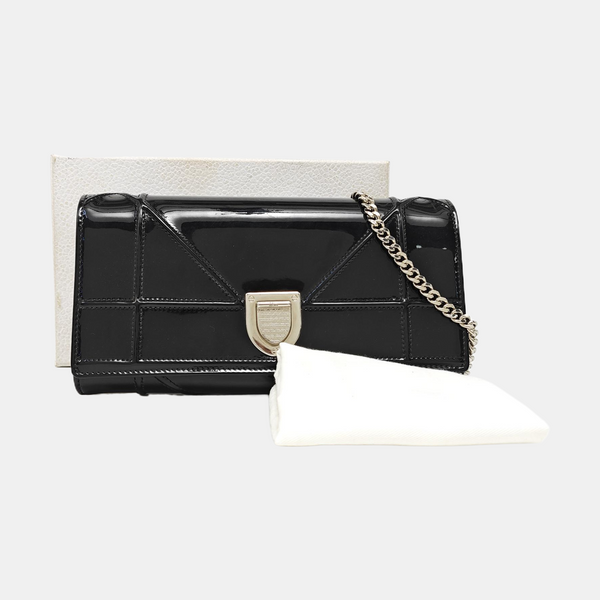 Diorama Small Cannage Patent Leather Black
