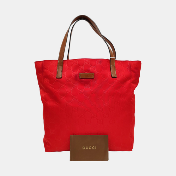 Monogram Nylon Tote Bag Red