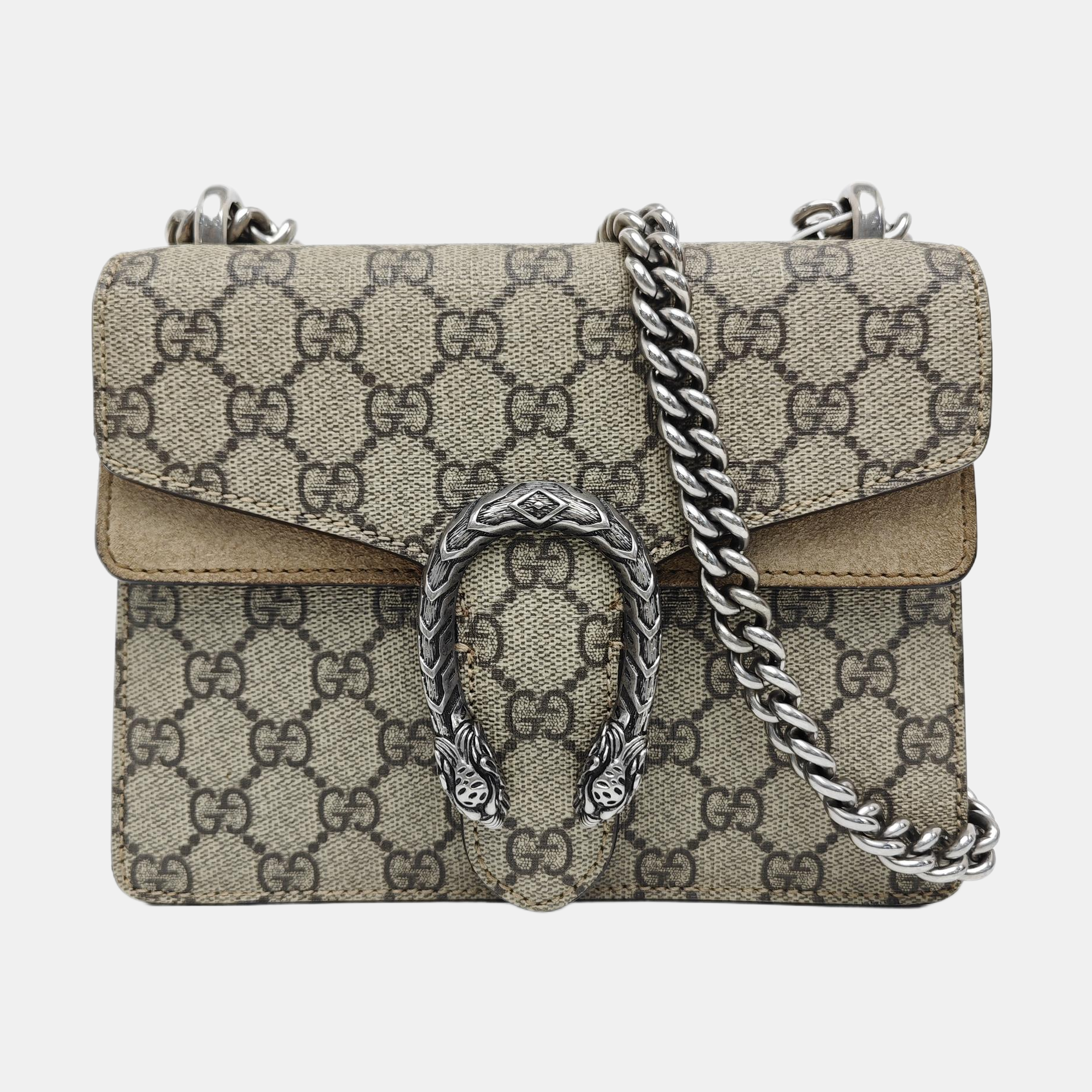 Dionysus Mini Monogram Coated Canvas Beige