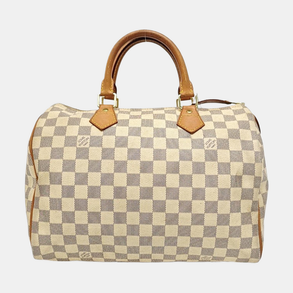 SPEEDY 30 Damier Azur Coated Canvas White