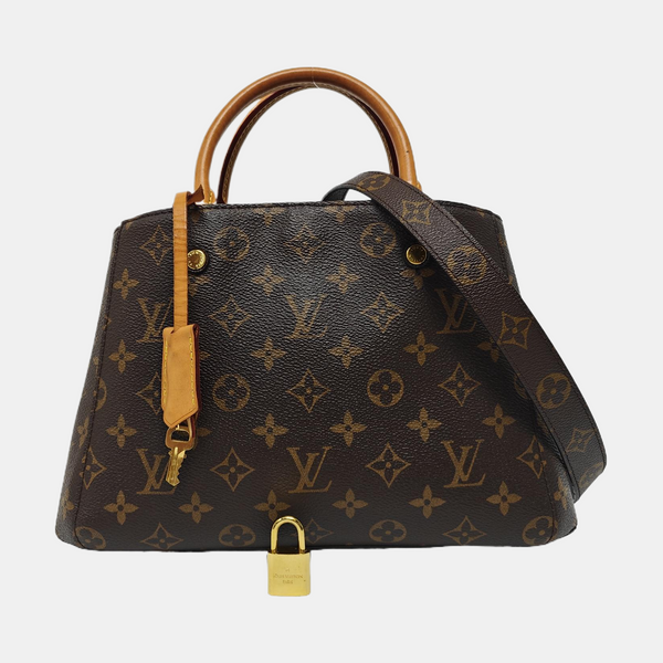 MONTAIGNE BB Monogram Coated Canvas Brown
