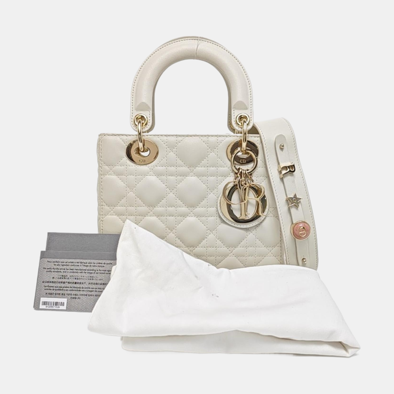 Lady Dior Small Cannage Lambskin White
