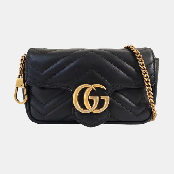 GG Marmont Mini Quilted Calfskin Black