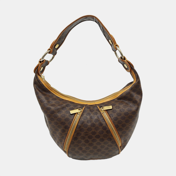 Coated Canvas Top Handle Bag Brown