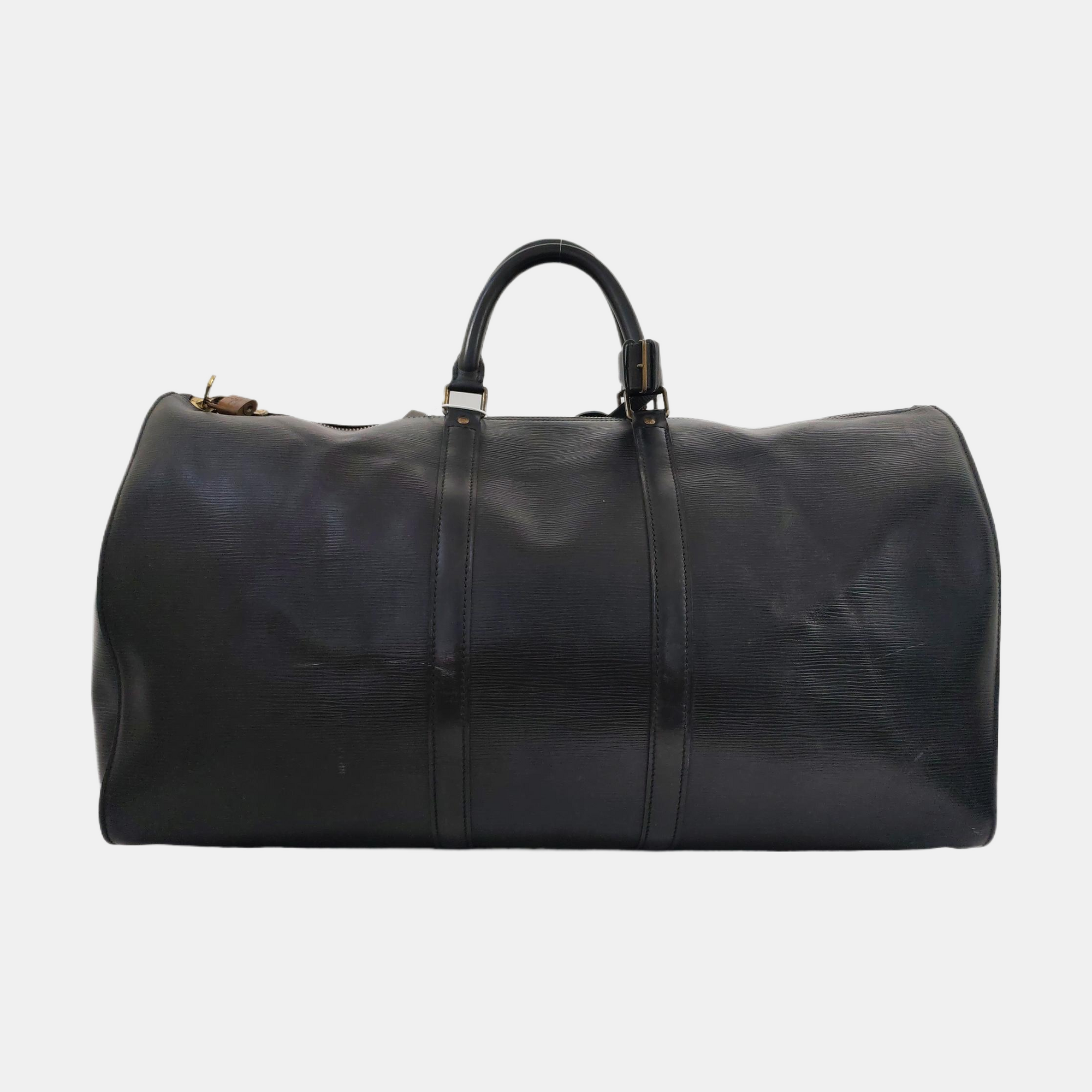 Authenticated pre-owned  KEEPALL 55 Epi Black - Top Handle Bag at Looply