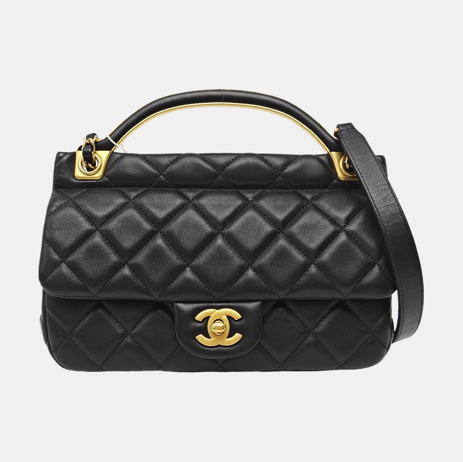 Quilted Calfskin Shoulder Bag Black