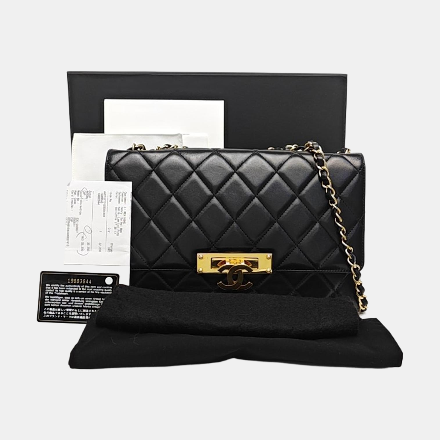 DOUBLE CC Quilted Lambskin Black